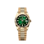 Replica Rolex Day-Date 128238 Yellow Gold Green Diamond Dial
