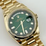 Replica Rolex Day-Date 128238 Yellow Gold Green Diamond Dial - Image 2