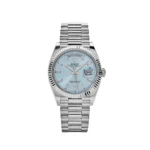 Replica Rolex Day-Date 128236 Platinum Ice Blue Baguette Dial