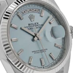 Replica Rolex Day-Date 128236 Platinum Ice Blue Baguette Dial - Image 5