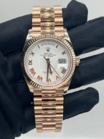 Replica Rolex Day-Date 128235 Rose Gold White Dial - Image 3