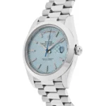 Replica Rolex Day-Date 228206 Platinum Ice Blue Diagonal Motif Dial - Image 3