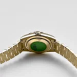 Replica Rolex Day-Date 118388 Yellow Gold White Mother of Pearl Dial Diamond Bezel - Image 7