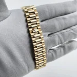Replica Rolex Day-Date 118388 Yellow Gold White Mother of Pearl Dial Diamond Bezel - Image 12