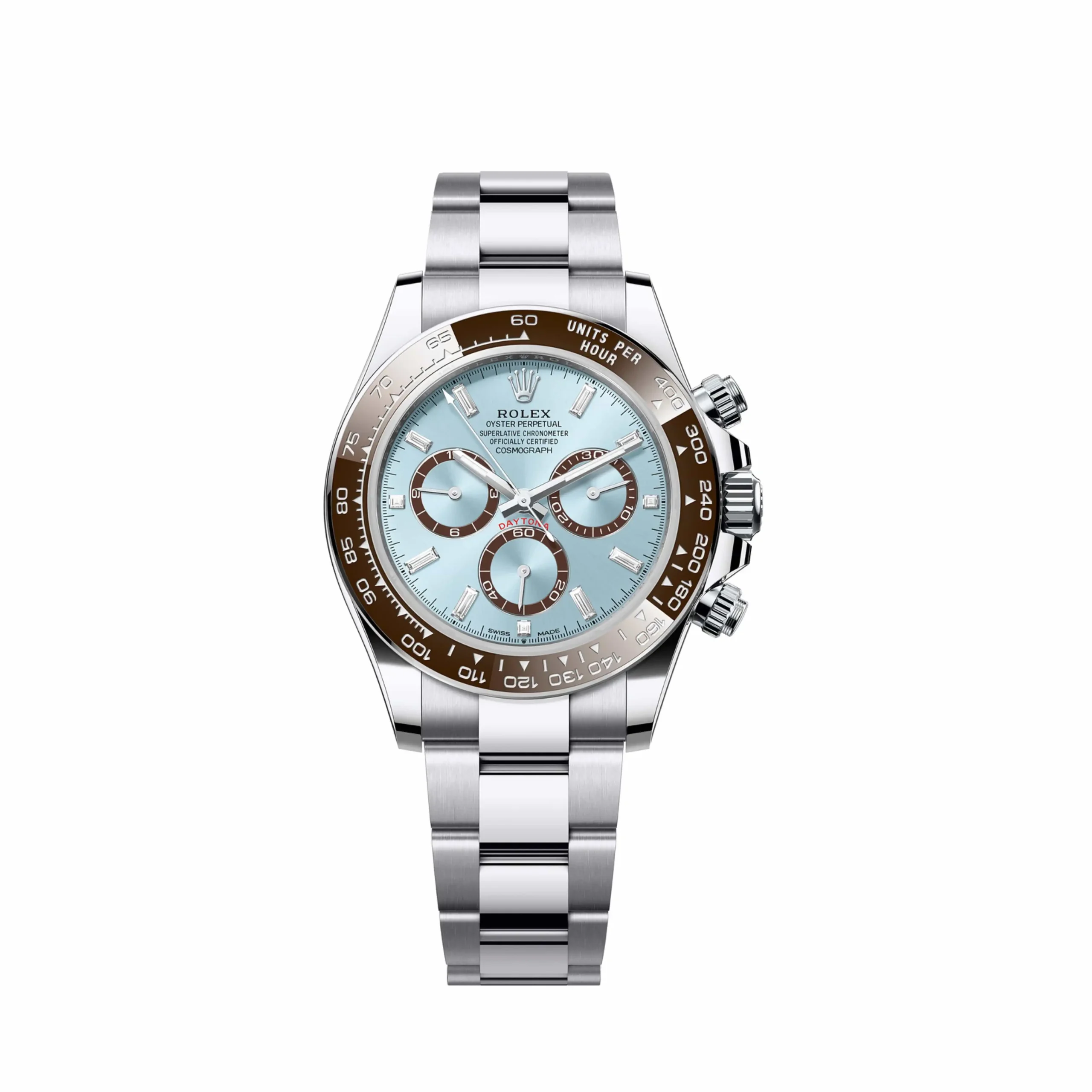 nvby0mhyozb.webp Rolex Daytona Replica 126506 Platinum Ice Blue Baguette Dial - Image 1