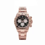 Rolex Daytona Replica 126505 Rose Gold Bright Black Dial