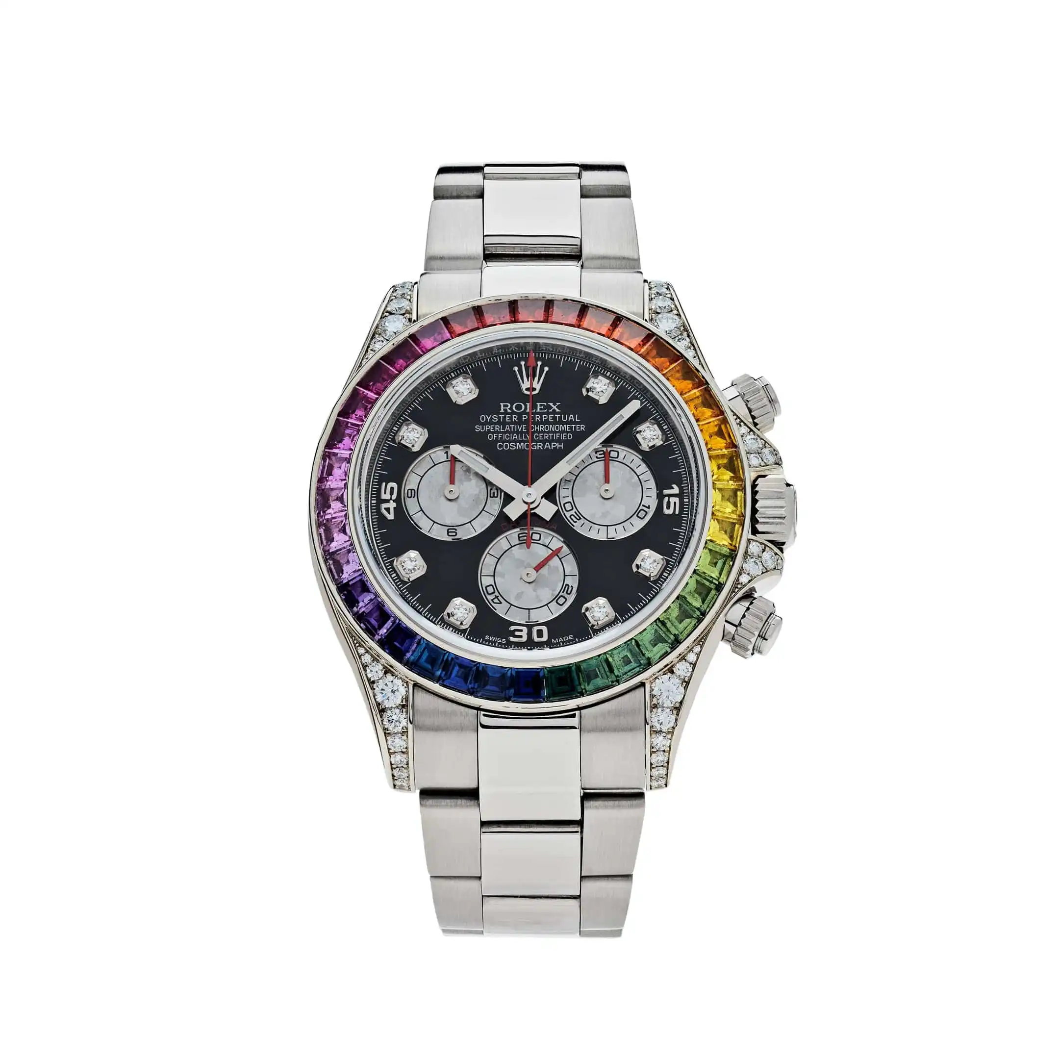 x2qohkv1u4k.webp Rolex Daytona Replica 116599RBOW 'Rainbow' White Gold Black Diamond Dial Sapphire Bezel - Image 1
