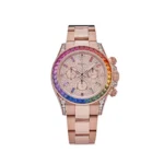 Rolex Daytona Replica 116595RBOW 'Rainbow' Rose Gold Pave Diamond Dial Sapphire Bezel