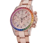 Rolex Daytona Replica 116595RBOW 'Rainbow' Rose Gold Pave Diamond Dial Sapphire Bezel - Image 4