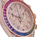 Rolex Daytona Replica 116595RBOW 'Rainbow' Rose Gold Pave Diamond Dial Sapphire Bezel - Image 5