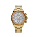 Rolex Daytona Replica 116578SACO Yellow Gold Sapphire Bezel Mother Of Pearl Dial