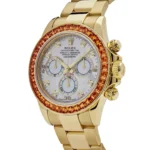 Rolex Daytona Replica 116578SACO Yellow Gold Sapphire Bezel Mother Of Pearl Dial - Image 2