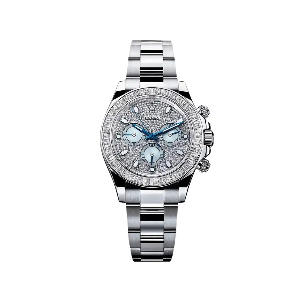 1ypavsee2tb.webp Rolex Daytona Replica 116576TBR Platinum Pave Diamond Dial - Image 1