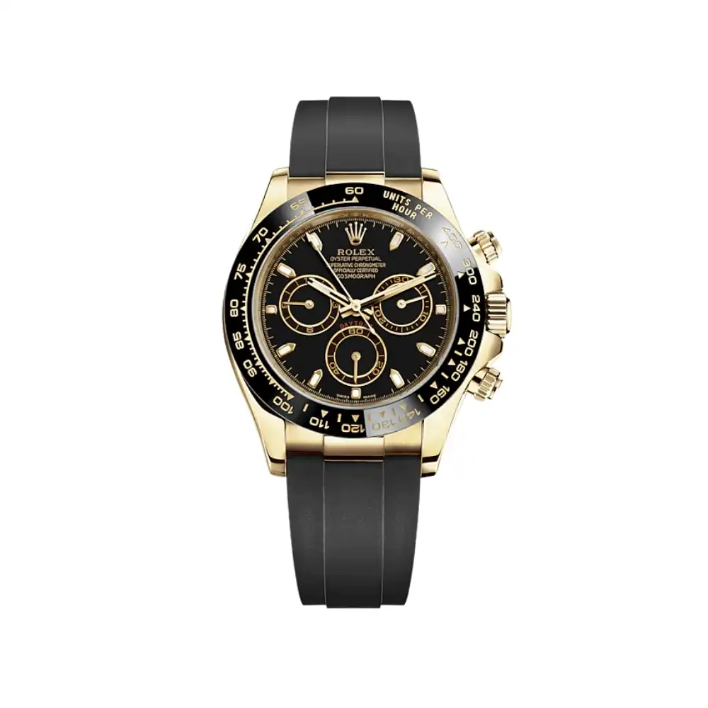 zqbndls5xo0.webp Rolex Daytona Replica 116518LN Yellow Gold Black Dial - Image 1