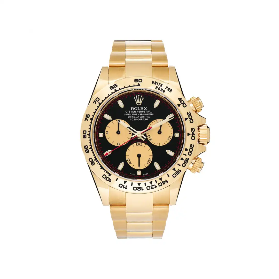 fytbueqq3o2.webp Rolex Daytona Replica 116508 'Paul Newman' Yellow Gold Black Dial - Image 1