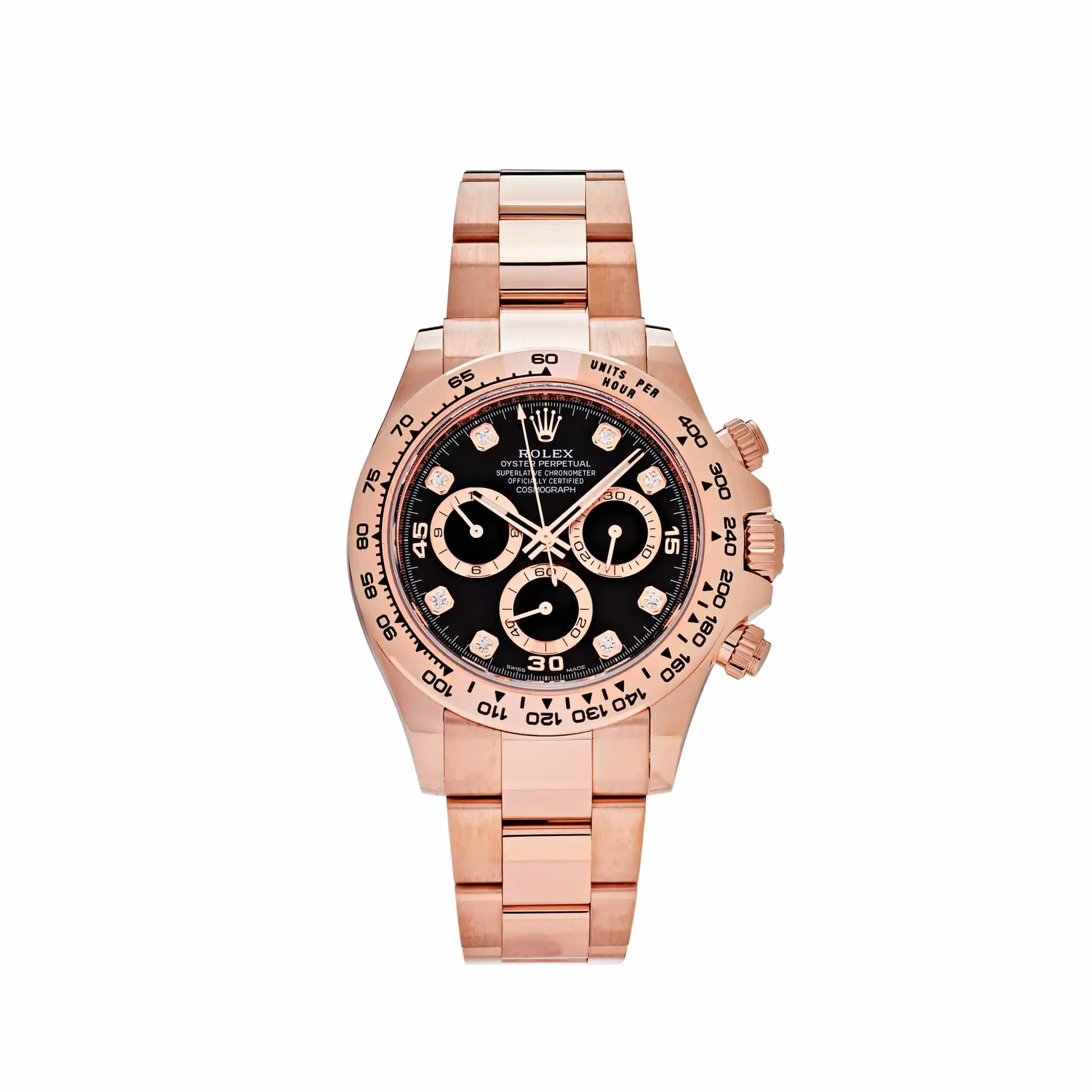 ouglfbfeecm.webp Rolex Daytona Replica 116505 Rose Gold Black Diamond Dial - Image 1