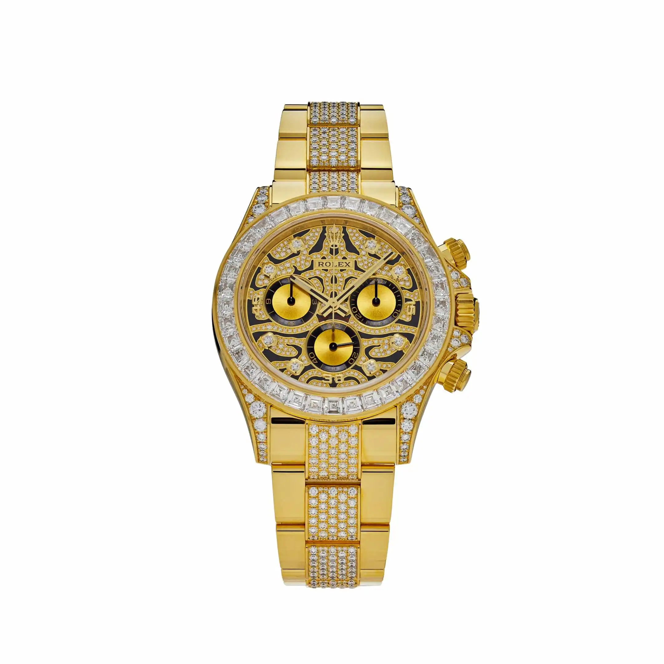 bbhrf11a1wm.webp Rolex Daytona Replica 'Eye of the Tiger' 116598TBR Yellow Gold Diamond Accents - Image 1