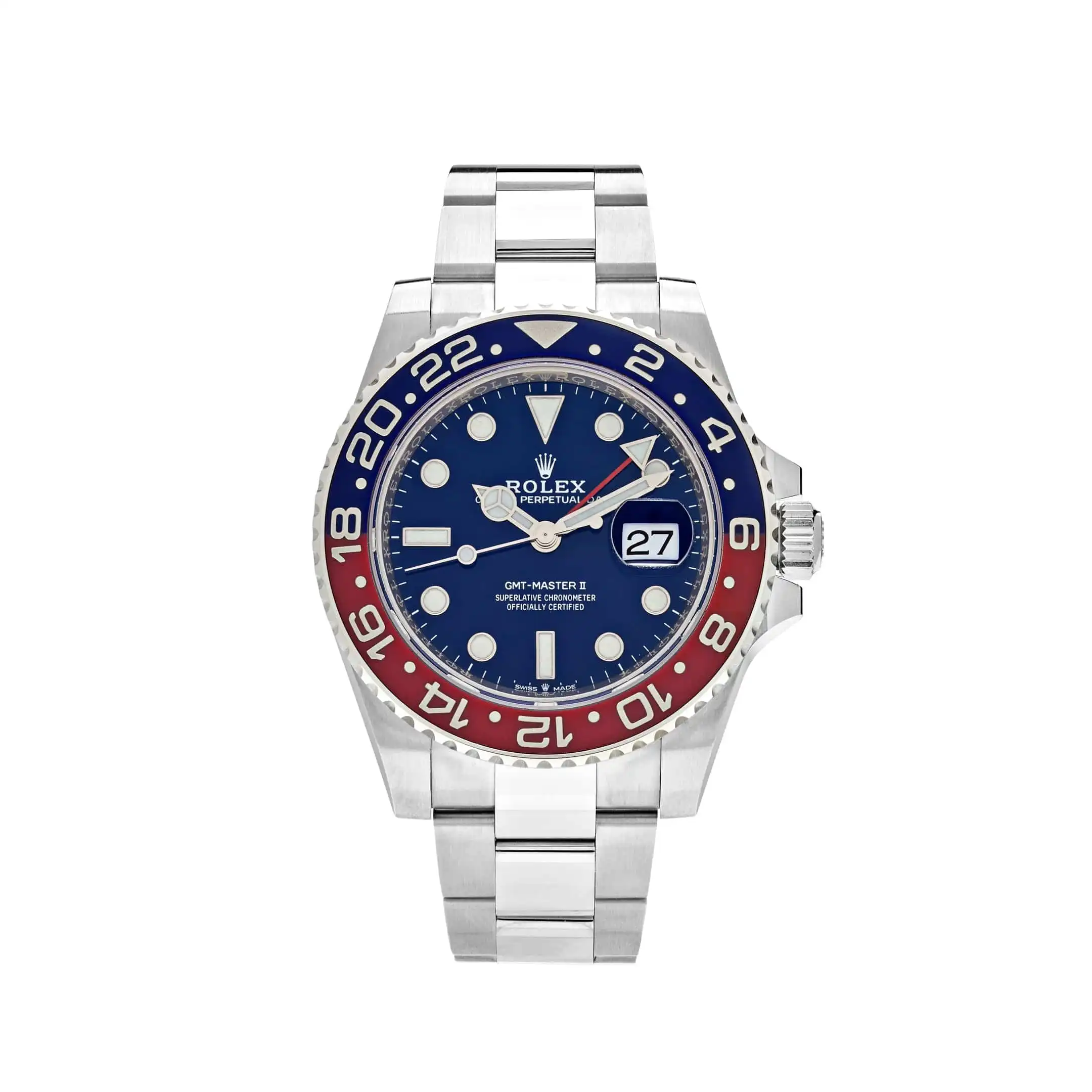 sgekqod1z3b.webp Rolex GMT-Master II Replica 126719BLRO 'Pepsi' White Gold Blue Dial - Image 1