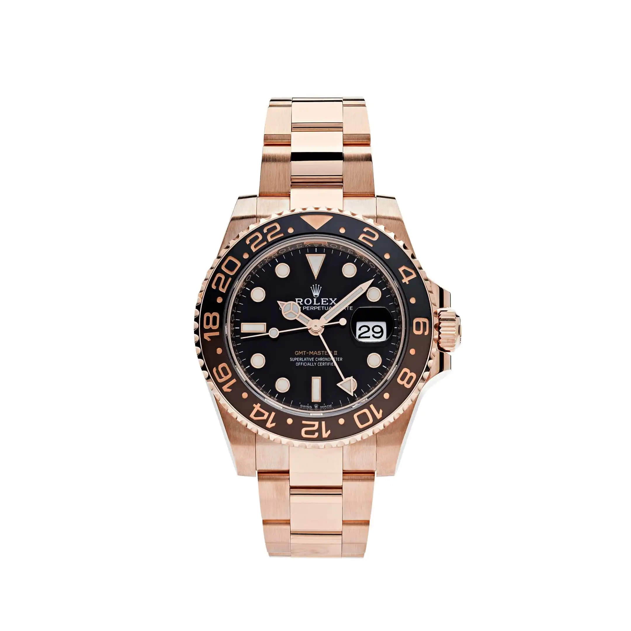 mtull5qsvc5.webp Rolex GMT-Master II Replica 126715CHNR 'Root Beer' Rose Gold Black Dial - Image 1