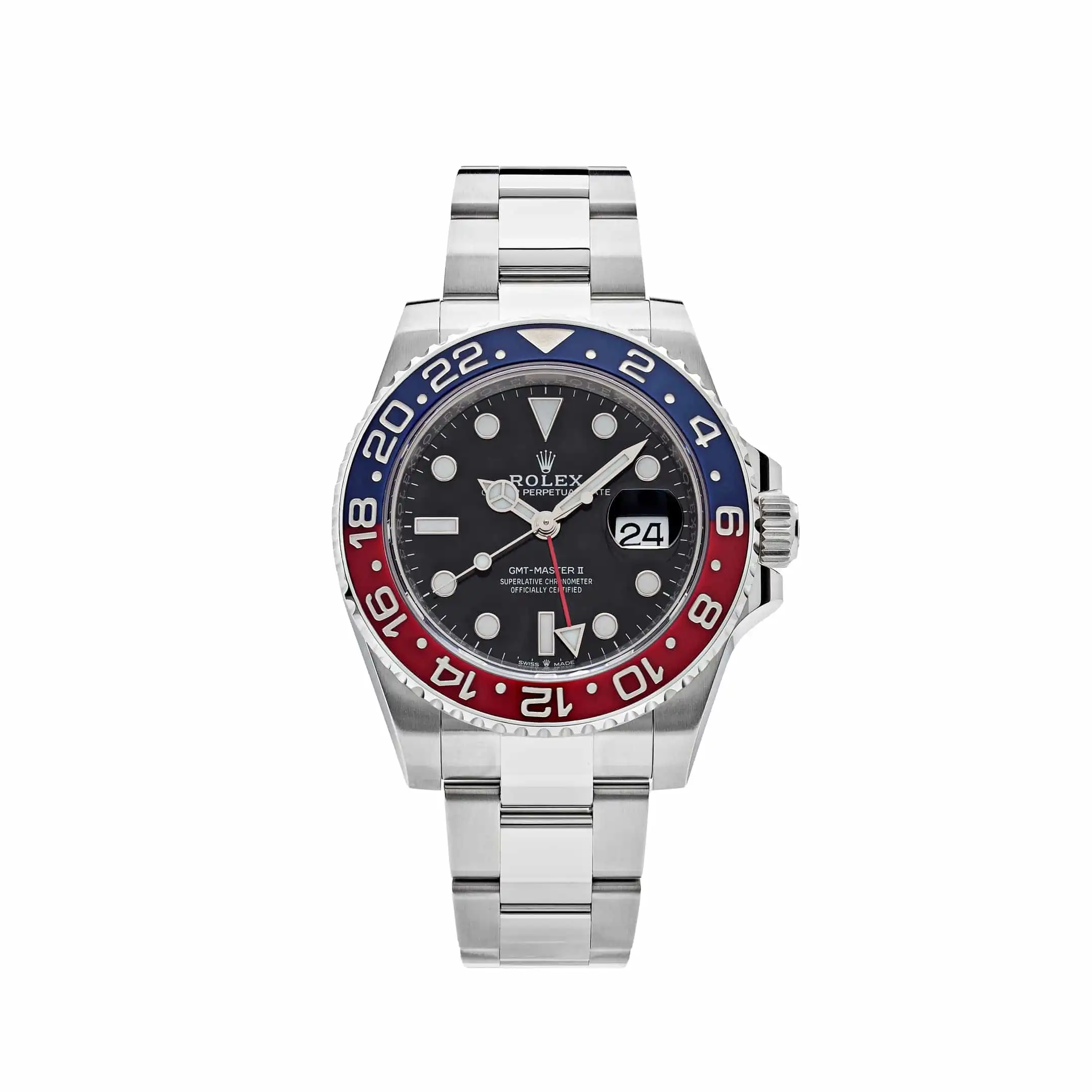 01m1nv5ephg.webp Rolex GMT-Master II Replica 126710BLRO 'Pepsi' Stainless Steel Black Dial Oyster - Image 1