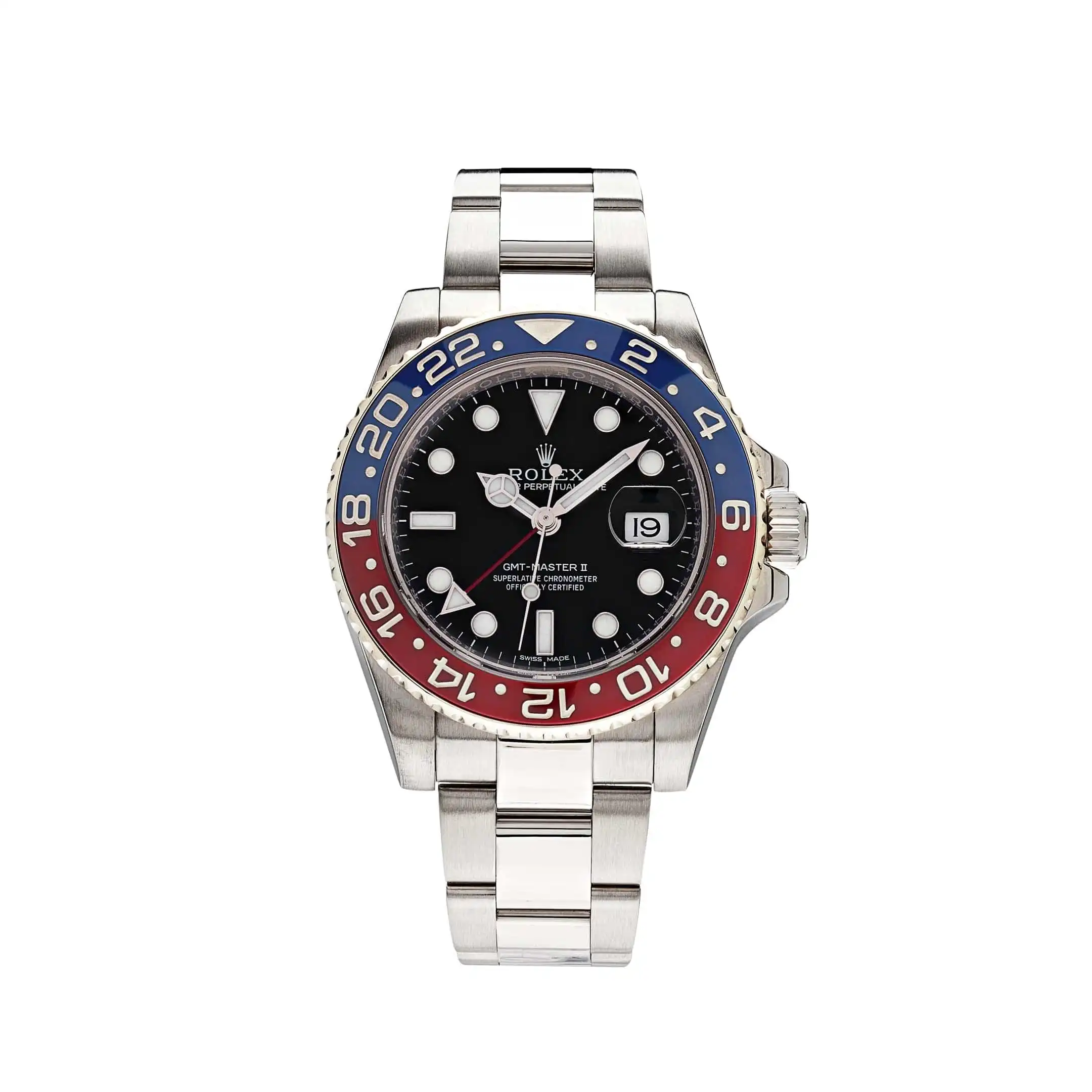 3z4j3cgm01k.webp Rolex GMT-Master II Replica 116719BLRO 'Pepsi' White Gold Black Dial - Image 1