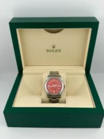 Rolex Oyster Perpetual Replica 124300 Stainless Steel Red Dial - Image 4