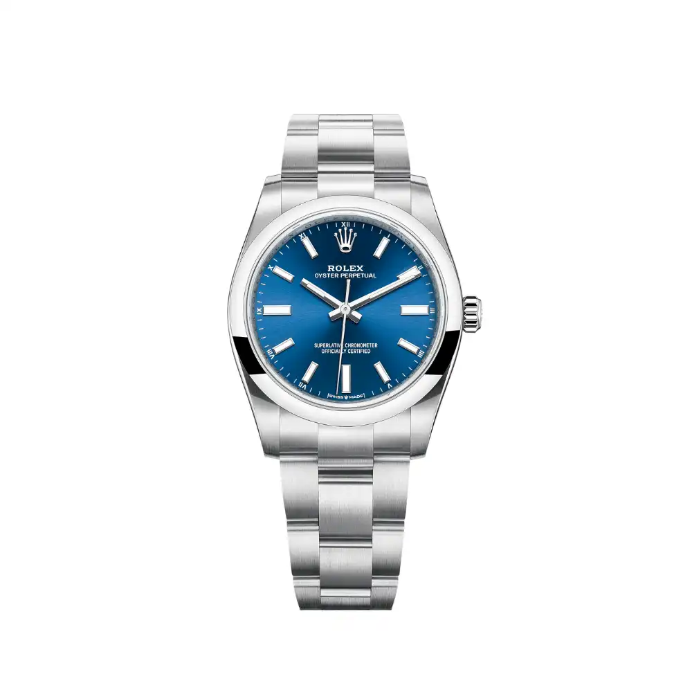 wgijj0w2v1l.webp Rolex Oyster Perpetual Replica 124200 Ladies Stainless Steel Blue Dial - Image 1