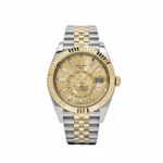 Replica Rolex Sky-Dweller 336933 Stainless Steel Yellow Gold Jubilee Champagne Dial