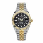 Replica Rolex Sky-Dweller 336933 Stainless Steel Yellow Gold Jubilee Black Dial
