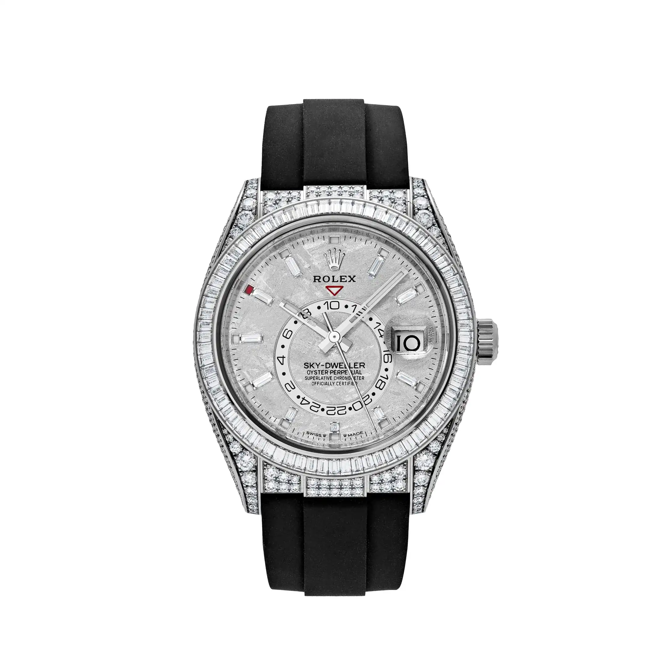 0rwy1iaaxal.webp Replica Rolex Sky-Dweller 336259TBR White Gold Meteorite Dial Diamond Bezel and Case - Image 1