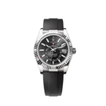 Replica Rolex Sky-Dweller 336239 White Gold Black Dial Oysterflex