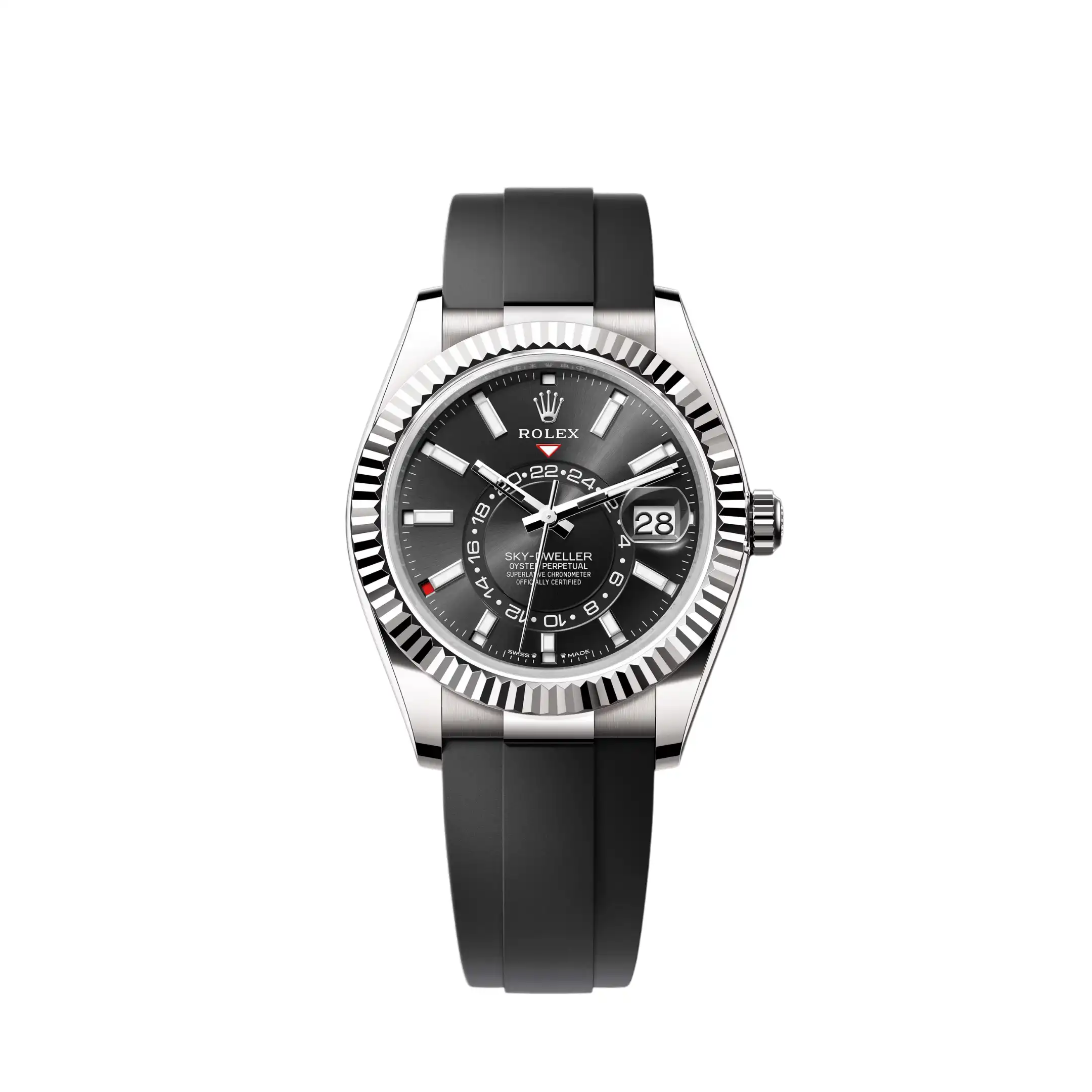 ukd0yumhocm.webp Replica Rolex Sky-Dweller 336239 White Gold Black Dial Oysterflex - Image 1