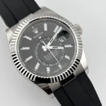 Replica Rolex Sky-Dweller 336239 White Gold Black Dial Oysterflex - Image 2