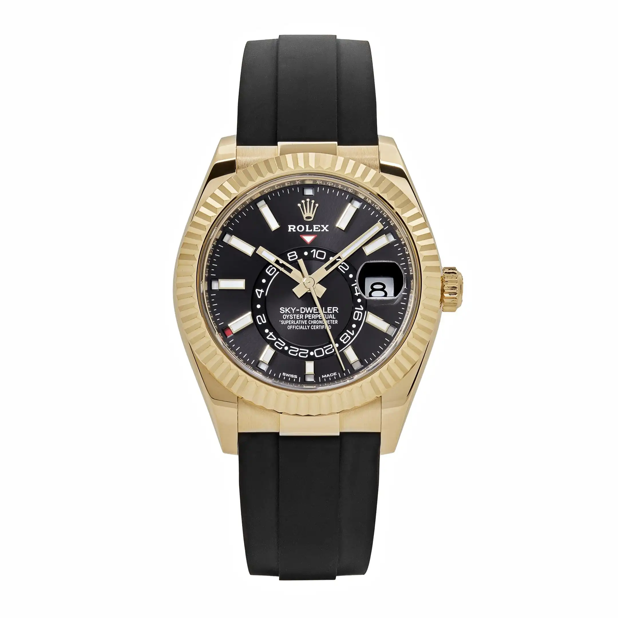 rxxk3f1d3ih.webp Replica Rolex Sky-Dweller 336238 Yellow Gold Bright Black Dial - Image 1