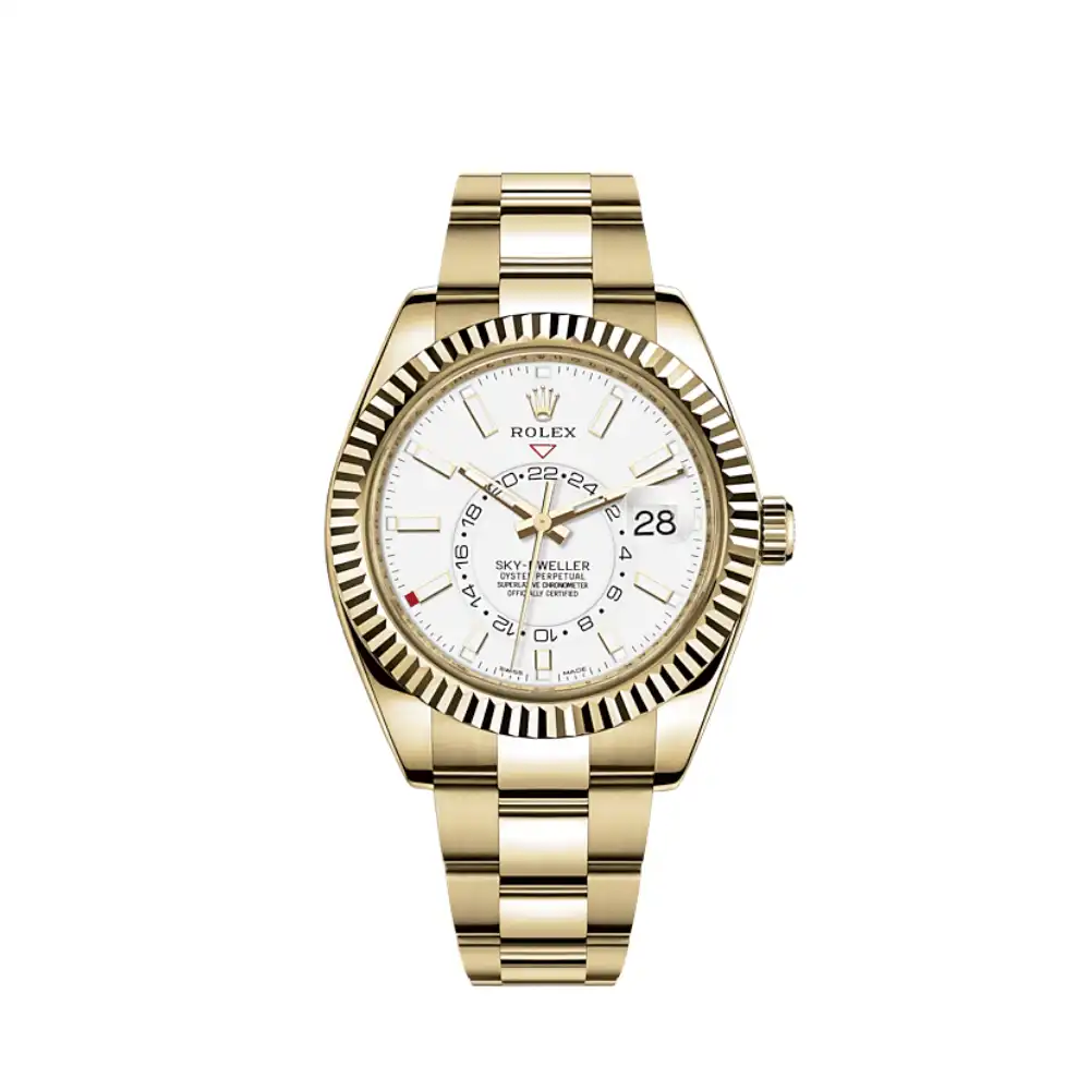 4ecroitytma.webp Replica Rolex Sky-Dweller 326938 Yellow Gold White Dial - Image 1