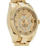 Replica Rolex Sky-Dweller 326938 Yellow Gold Champagne Dial Arabic Numerals - Image 4