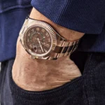Replica Rolex Sky-Dweller 326935 Rose Gold Chocolate Arabic Numeral Dial - Image 2