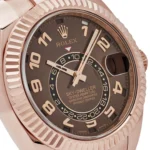 Replica Rolex Sky-Dweller 326935 Rose Gold Chocolate Arabic Numeral Dial - Image 5