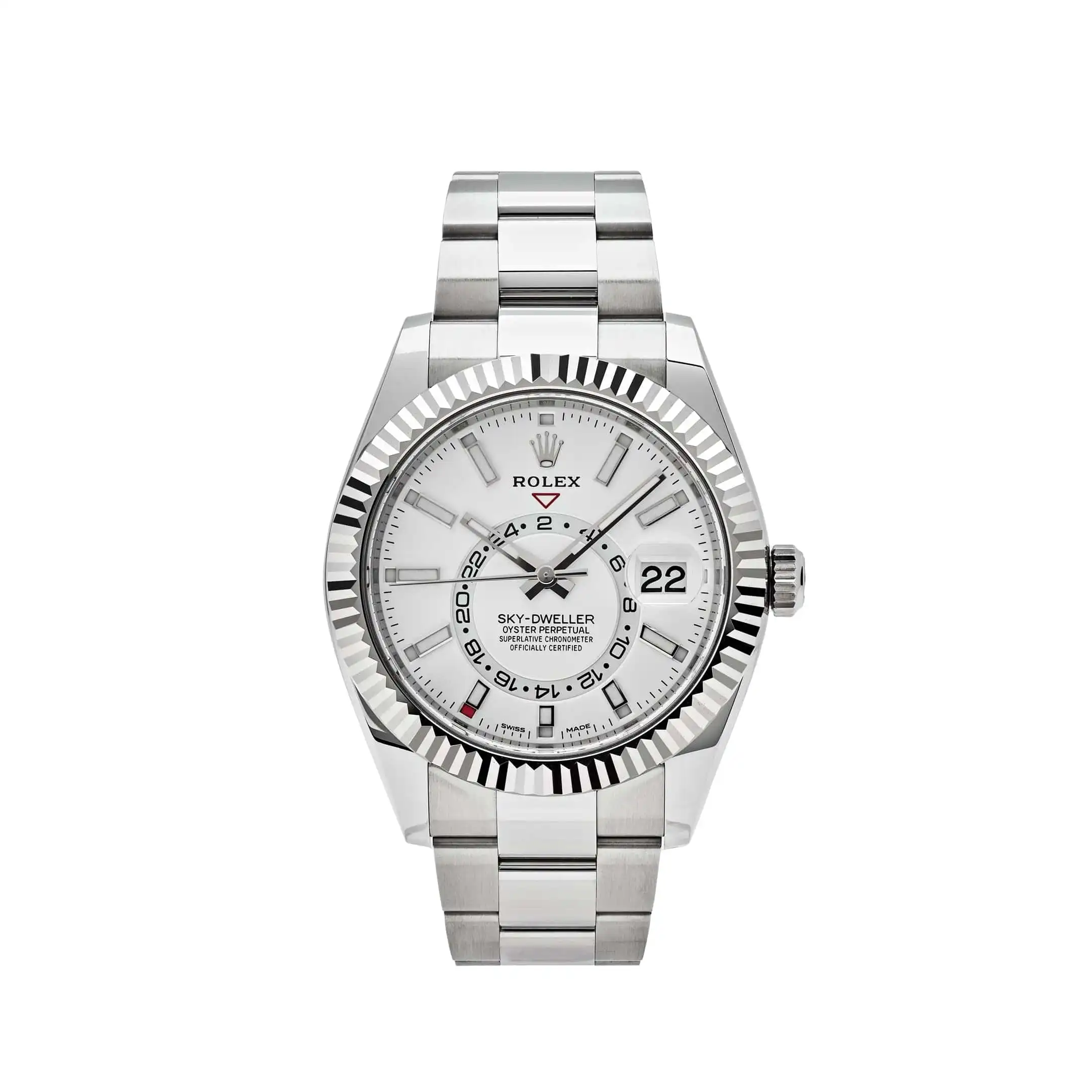 54bgbl3n4bm.webp Replica Rolex Sky-Dweller 326934 Stainless Steel White Dial Oyster - Image 1