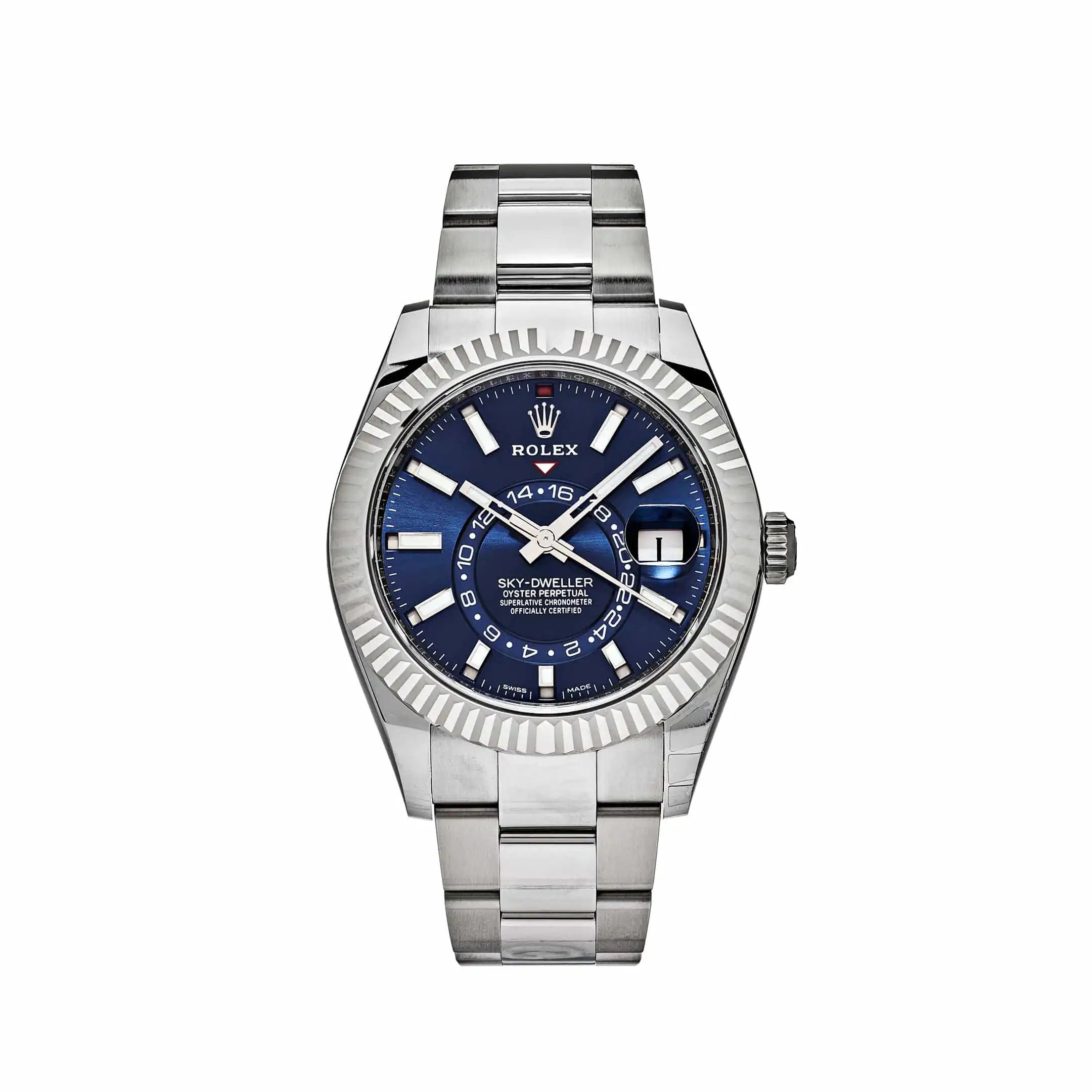 oes2uzhwlz0.webp Replica Rolex Sky-Dweller 326934 Stainless Steel Blue Dial Oyster - Image 1