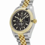 Replica Rolex Sky-Dweller 326933 Stainless Steel Yellow Gold Jubilee Black Dial - Image 3