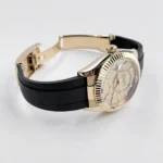 Replica Rolex Sky-Dweller 326238 Yellow Gold Champagne Dial Rubber Strap - Image 5