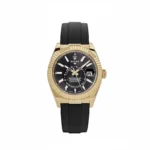 Replica Rolex Sky-Dweller 326238 Yellow Gold Bright Black Dial