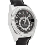Replica Rolex Sky-Dweller 326139 White Gold Black Dial Leather Strap - Image 4