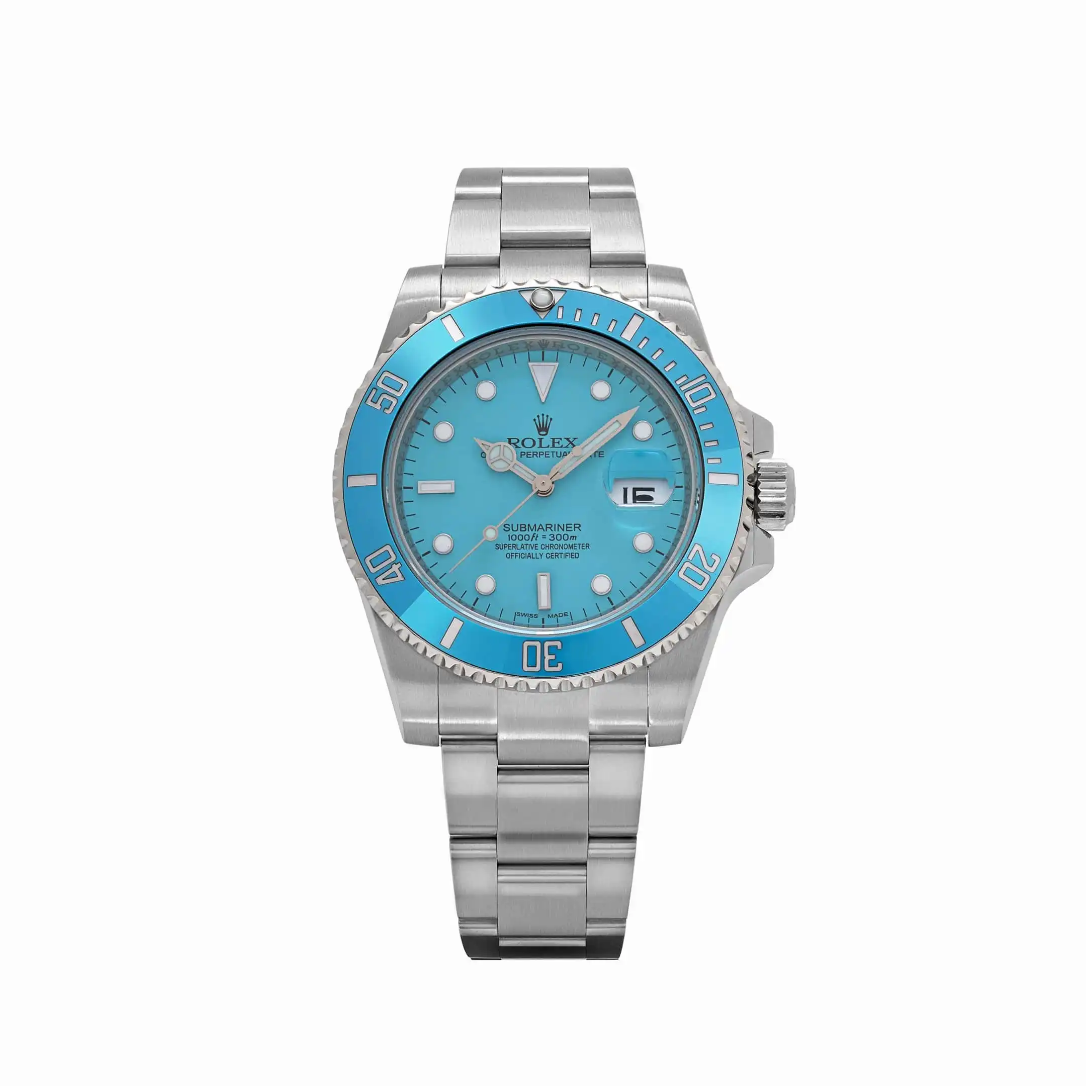 cobrp4svtl3.webp Rolex Submariner Date Replica 116610LN Stainless Steel With Aftermarket Custom Made Blue Dial - Image 1