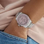 Rolex Submariner Date Replica 116610LN Stainless Steel Aftermarket Custom Made Pink Dial and Bezel - Image 2