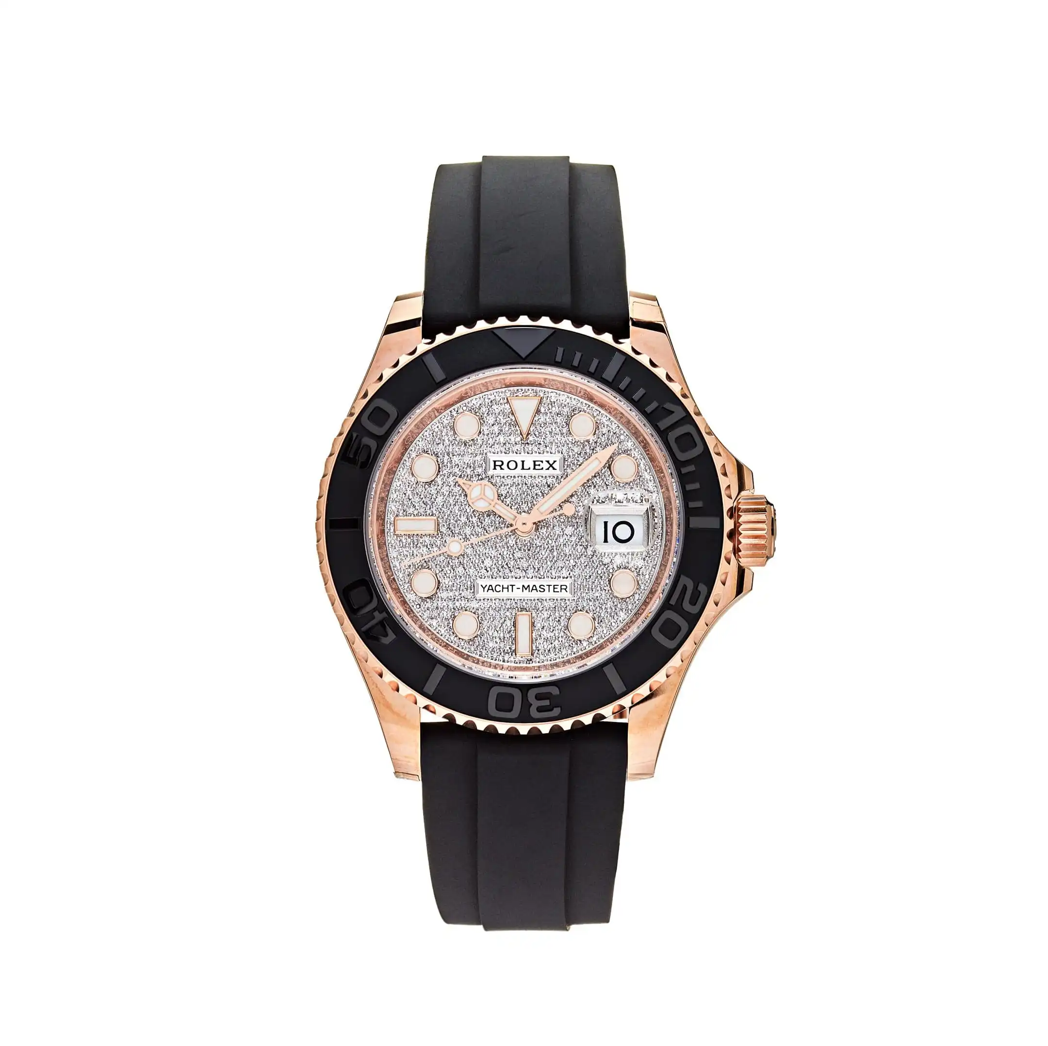 ju4rexh2dt2.webp Rolex Yacht-Master Replica 126655 Rose Gold Pave Diamond Dial - Image 1