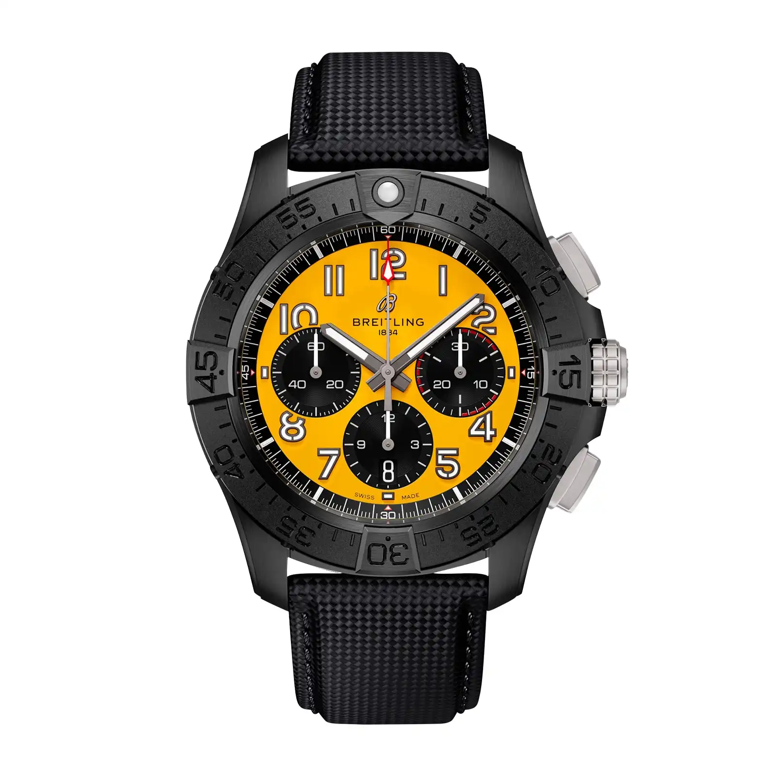 ni1yef1t3j4.webp Replica Breitling Avenger B01 Chronograph 44mm Night Mission Mens Yellow Black Leather SB0147101I1X2 - Image 1