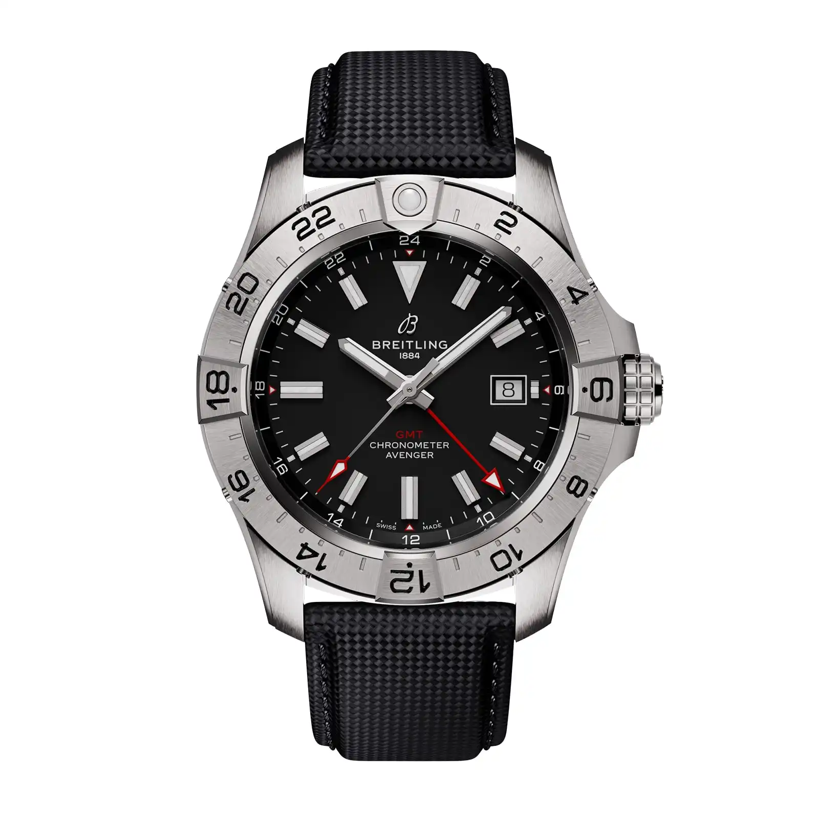 hxhrdohrrhh.webp Replica Breitling Avenger Automatic GMT 44mm Mens Black Leather A32320101B1X1 - Image 1