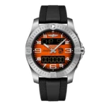 Replica Breitling Aerospace B70 Orbiter 25th Anniversary 43mm Mens Orange Rubber EB70101A1O1S1